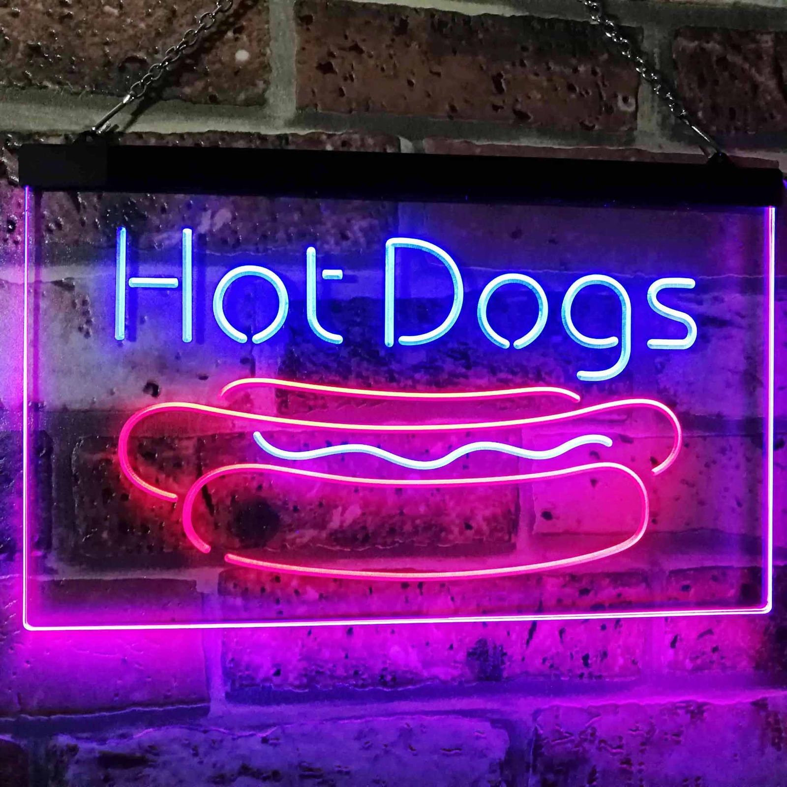 Hot Dogs Here Dual Color Led Neon Sign